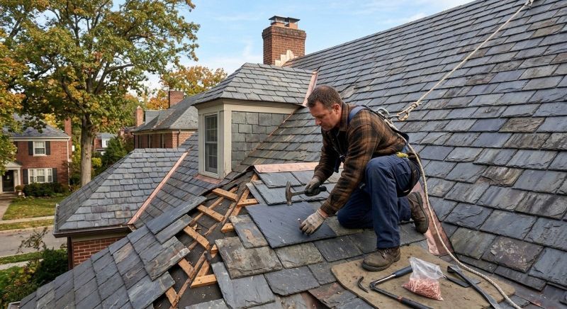 Slate Roof Leak Repair in Mahoning County, OH