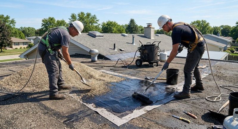 Tar And Gravel Roof Repair in Hubbard, OH